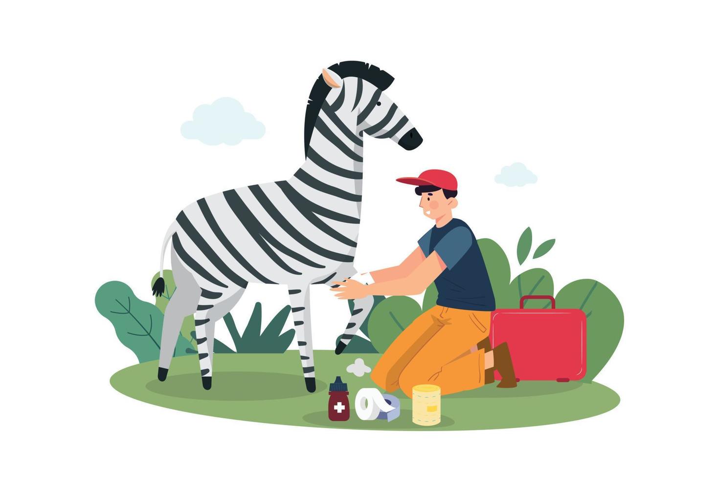 Caring For Animals Illustration concept on white background vector