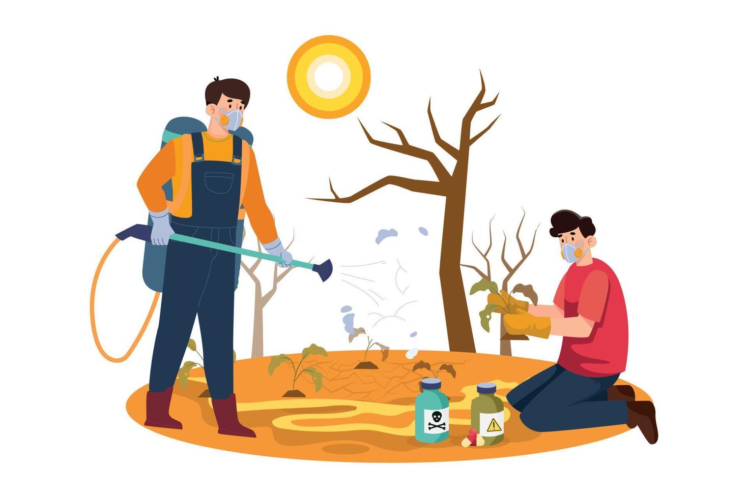 Soil Degradation Illustration concept on white background vector