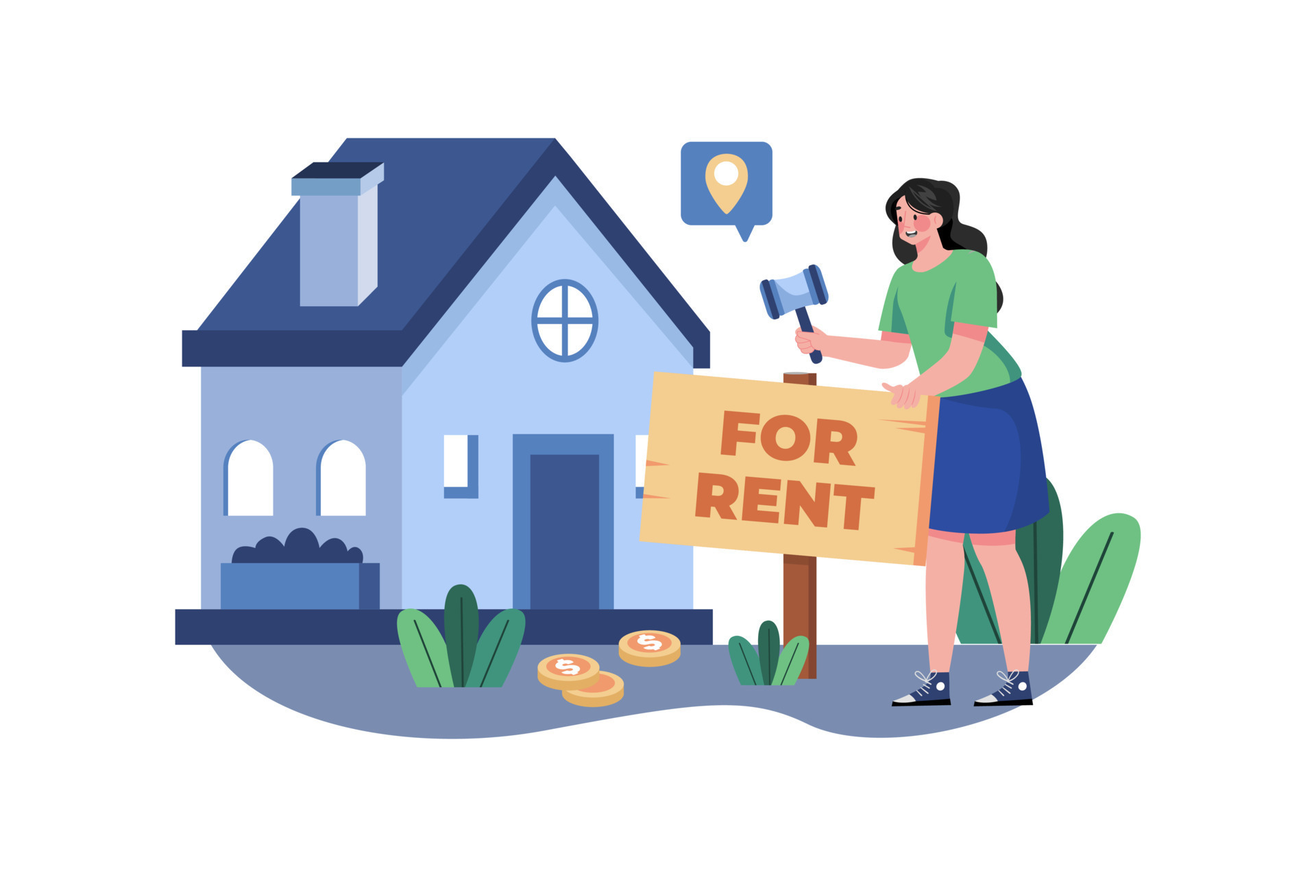 A Girl Putting A Home On Rent 16921173 Vector Art At Vecteezy a-girl-putting-a-home-on-rent-16921173-vector-art-at-vecteezy
