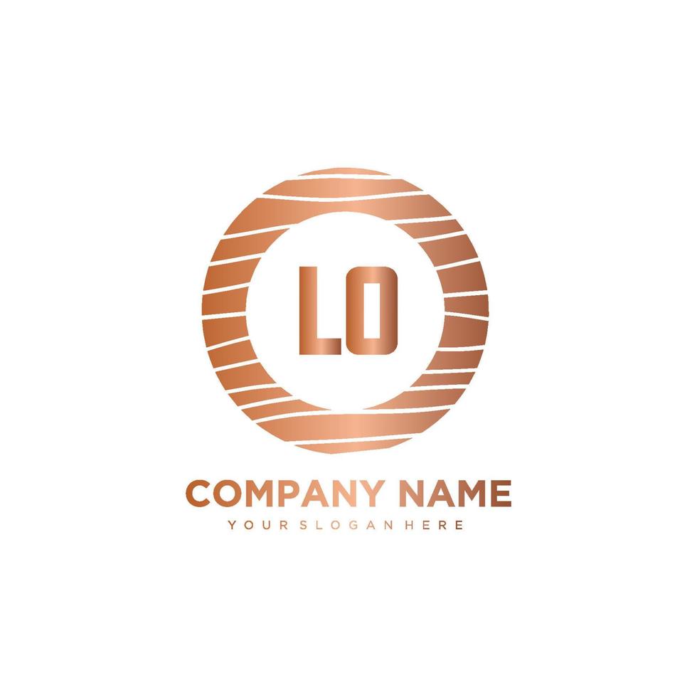 LO Initial Letter circle wood logo template vector