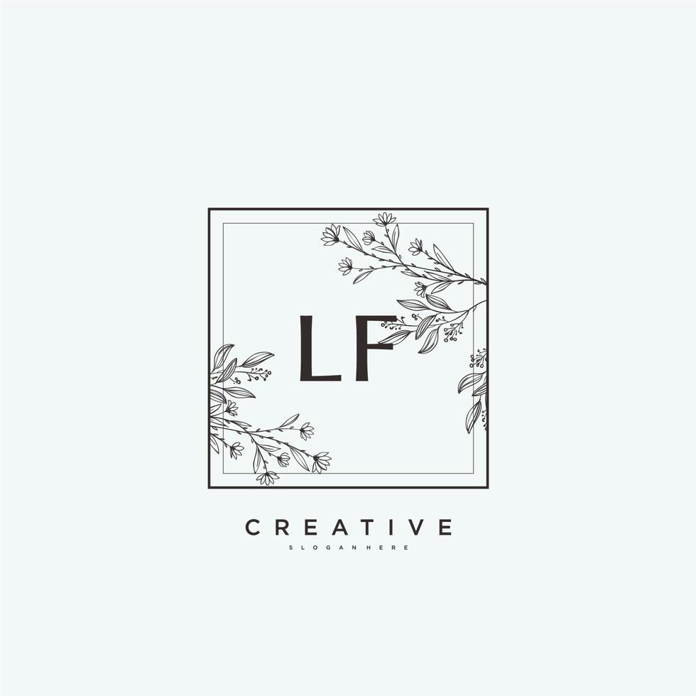 LF Beauty vector initial logo art, handwriting logo of initial signature, wedding, fashion, jewerly, boutique, floral and botanical with creative template for any company or business.