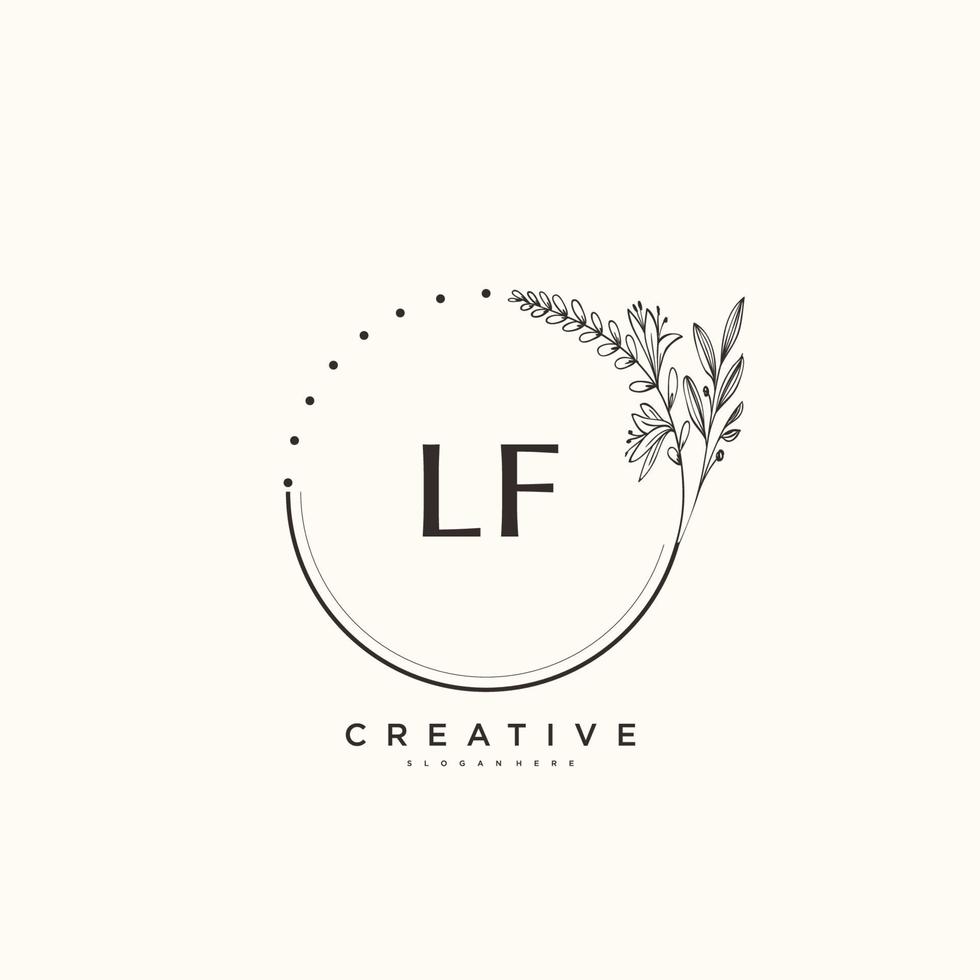 LF Beauty vector initial logo art, handwriting logo of initial signature, wedding, fashion, jewerly, boutique, floral and botanical with creative template for any company or business.