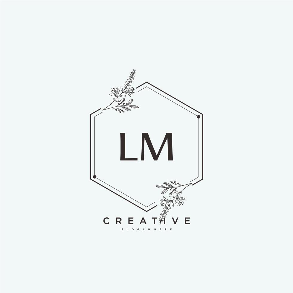 LM Beauty vector initial logo art, handwriting logo of initial signature, wedding, fashion, jewerly, boutique, floral and botanical with creative template for any company or business.