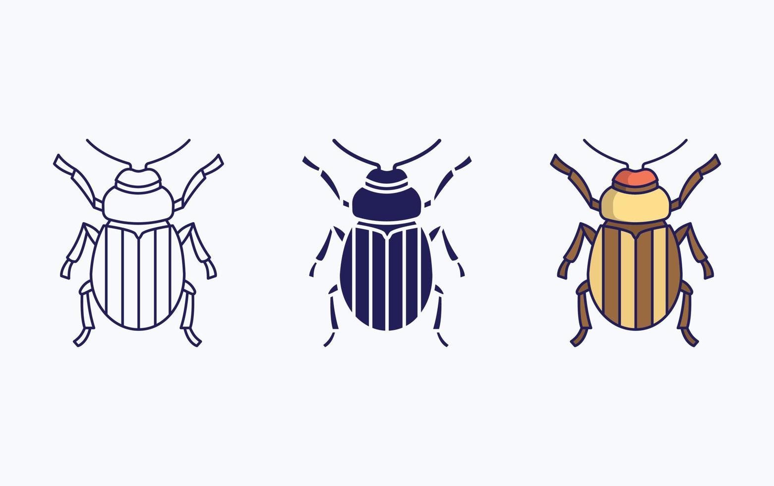 leptinotarsa decemlineata icono de ilustración vectorial vector