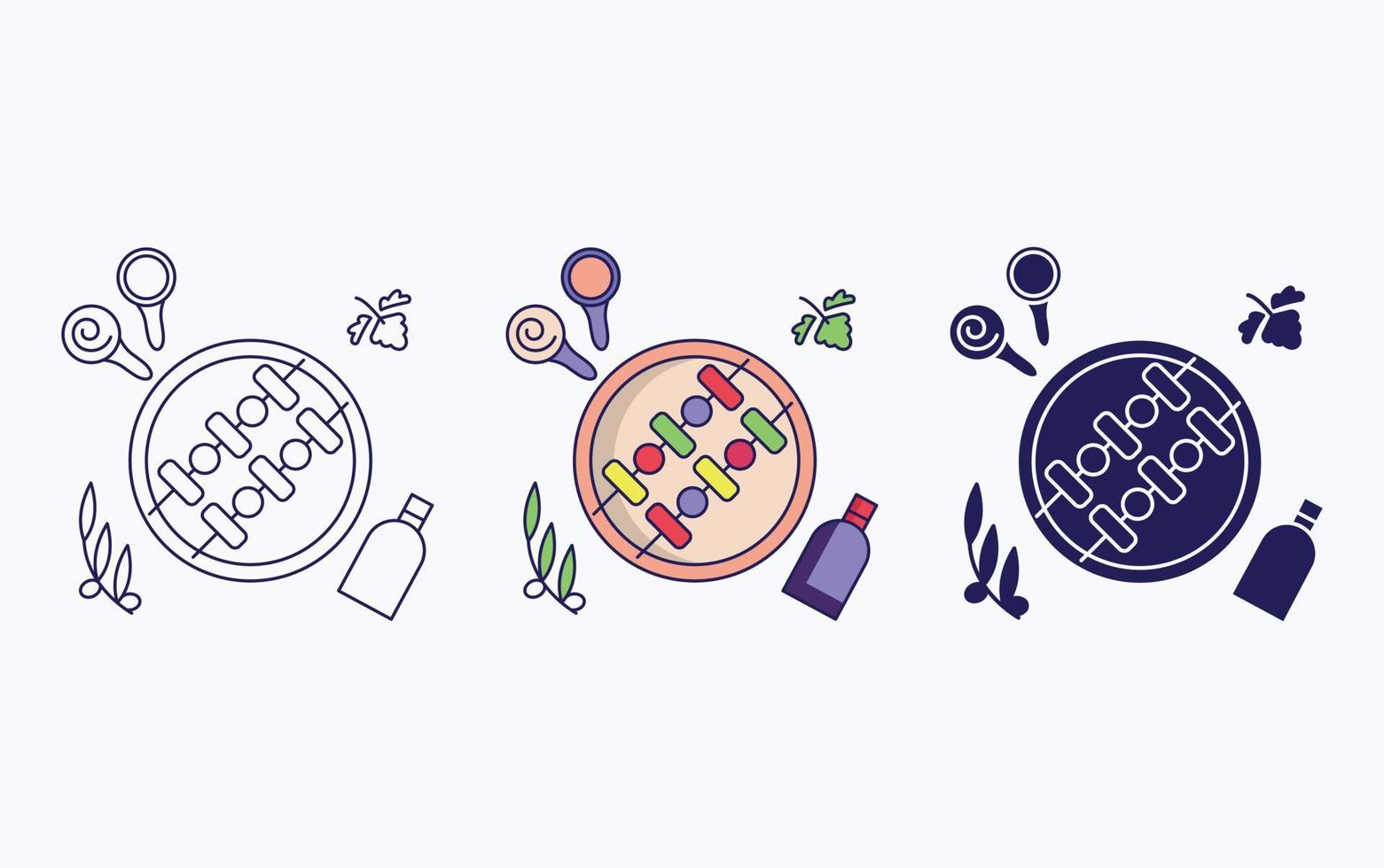 Chicken shish kebab dish icon vector