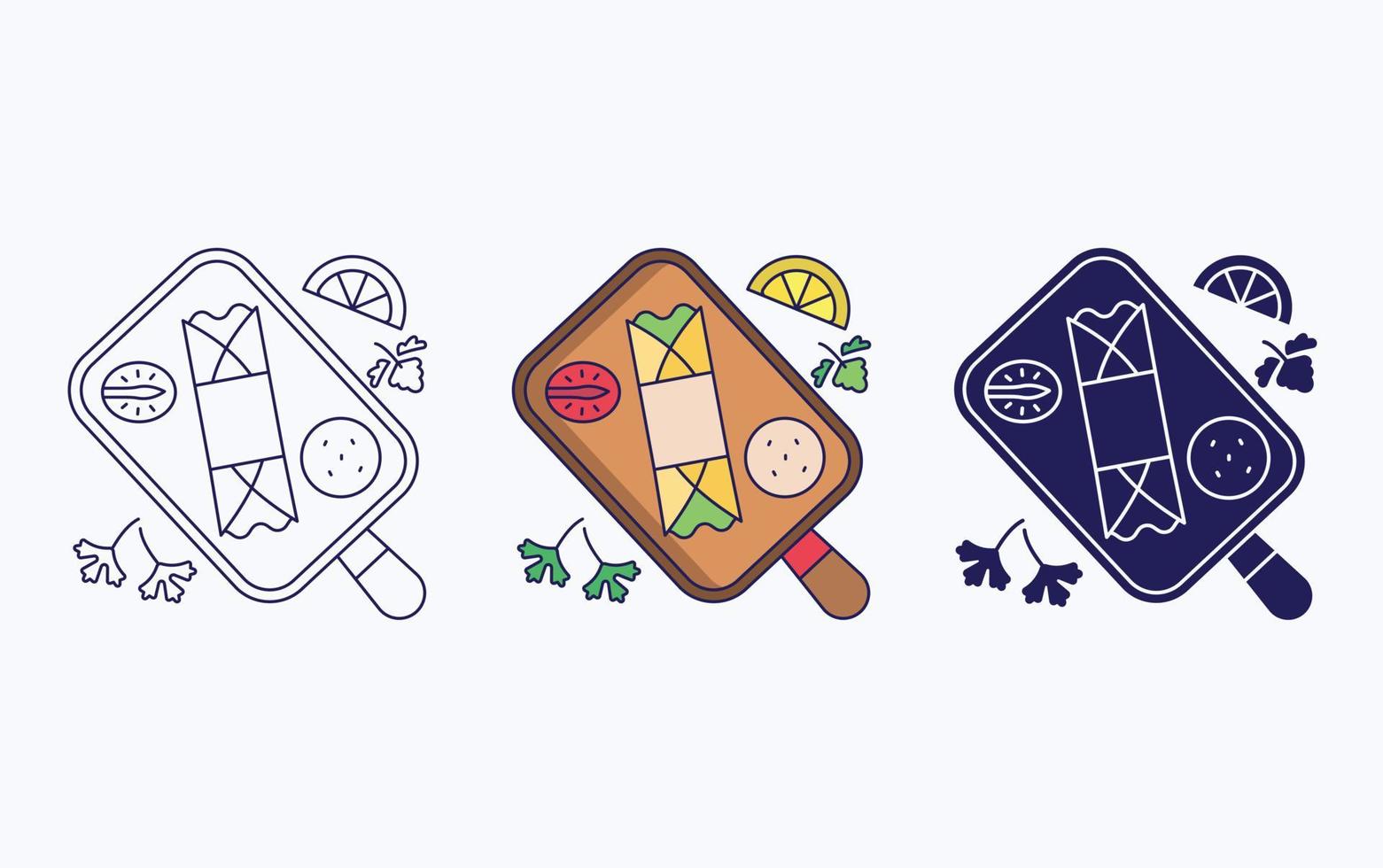 Lemon Chili Kebab dish icon vector