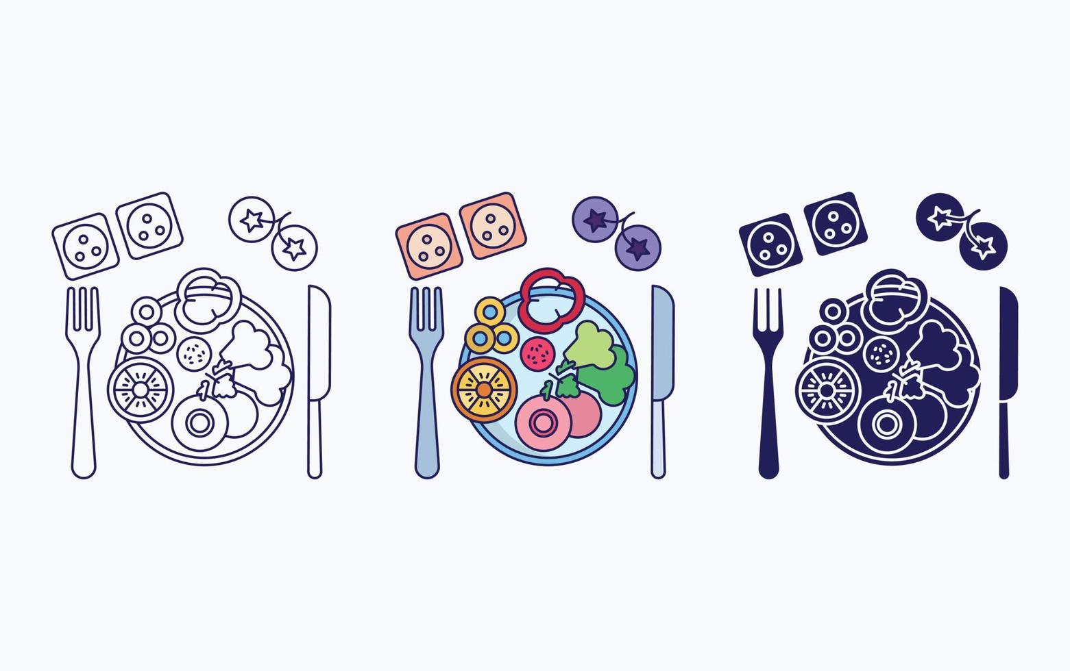 Vegetable Salad fine dining icon vector