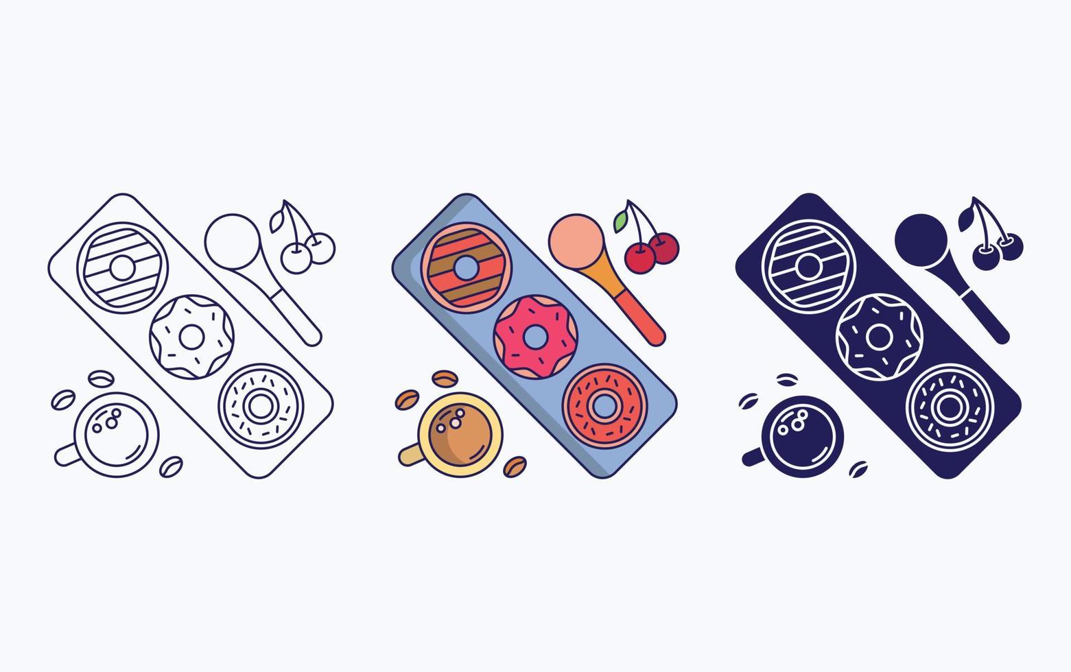 Donut dish fine dining icon vector