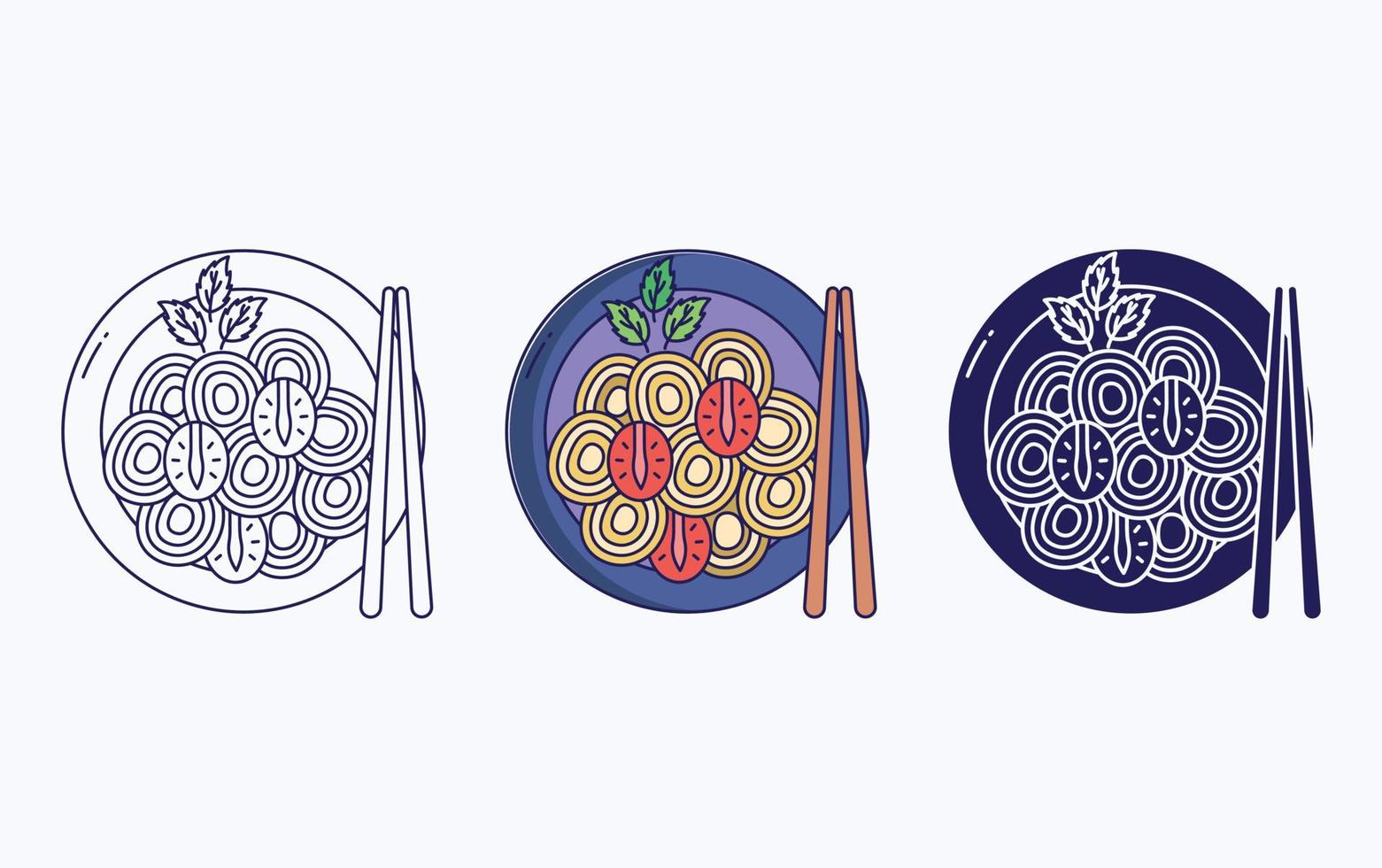 Spaghetti Italian fine dining icon vector