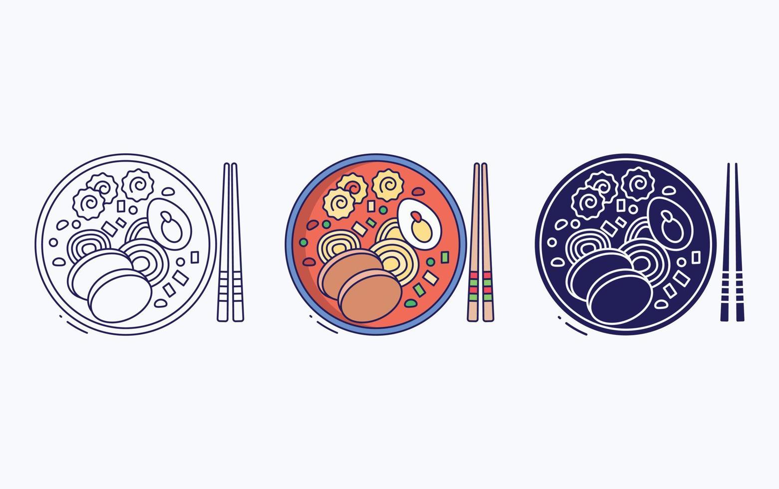 Ramen soup fine dining icon vector