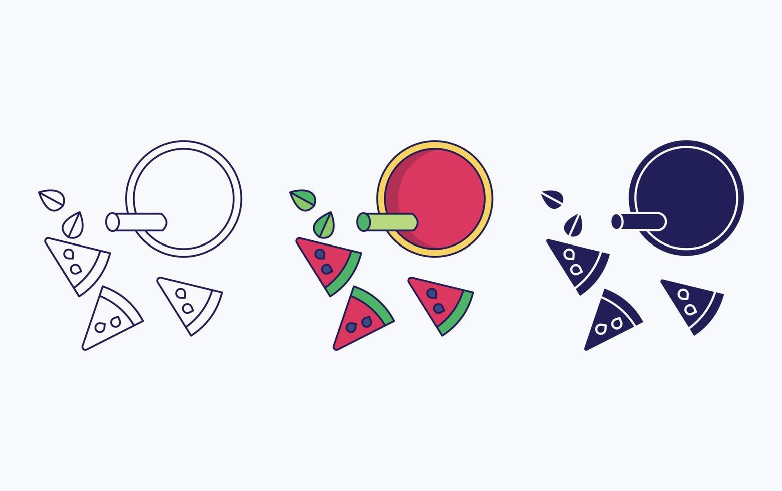 Watermelon juice fine dining icon vector