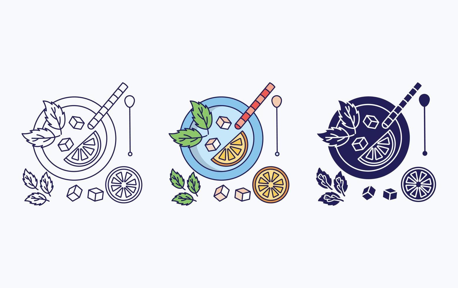 icono de alta cocina de jugo de mojito vector