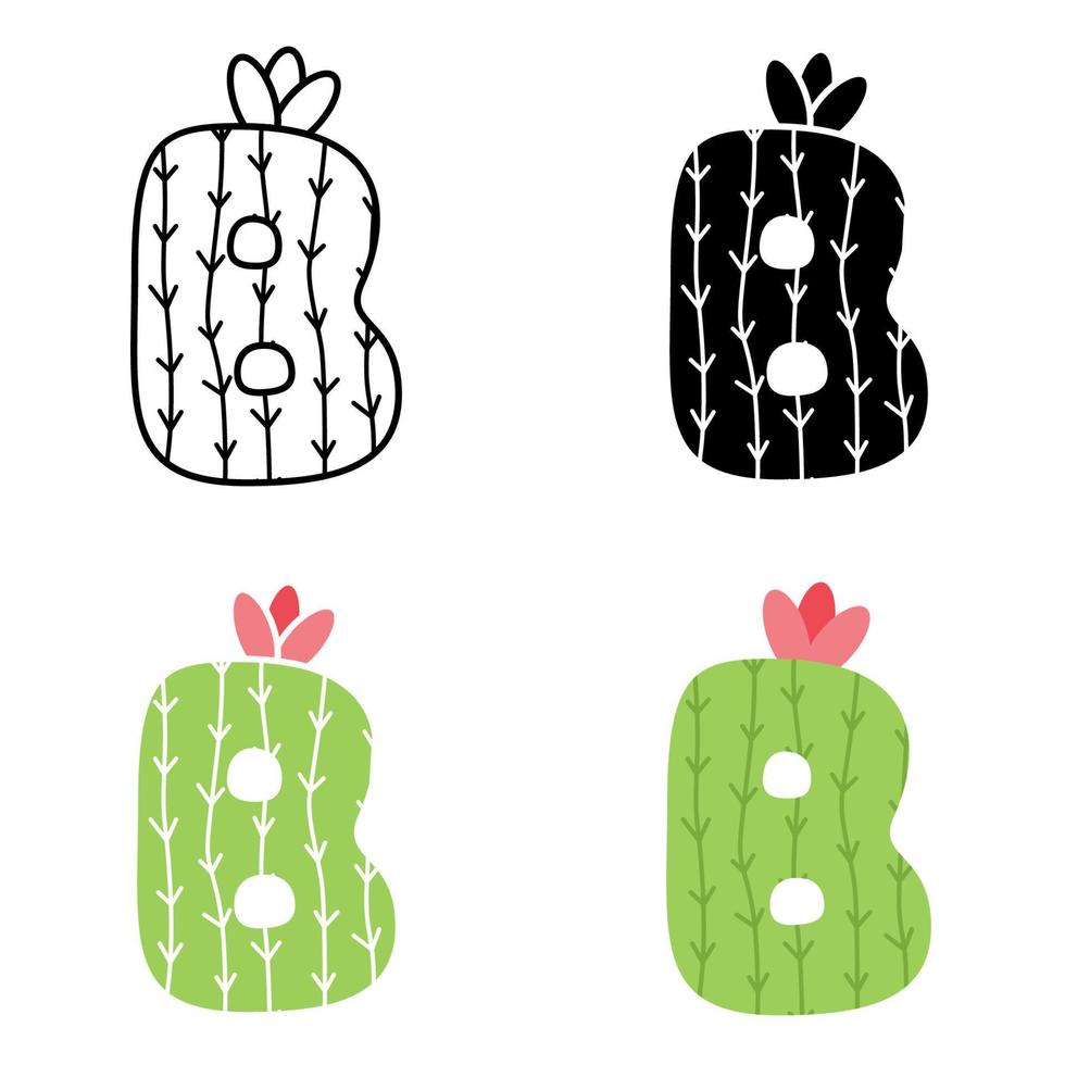 Alphabet B in flat style isolated vector