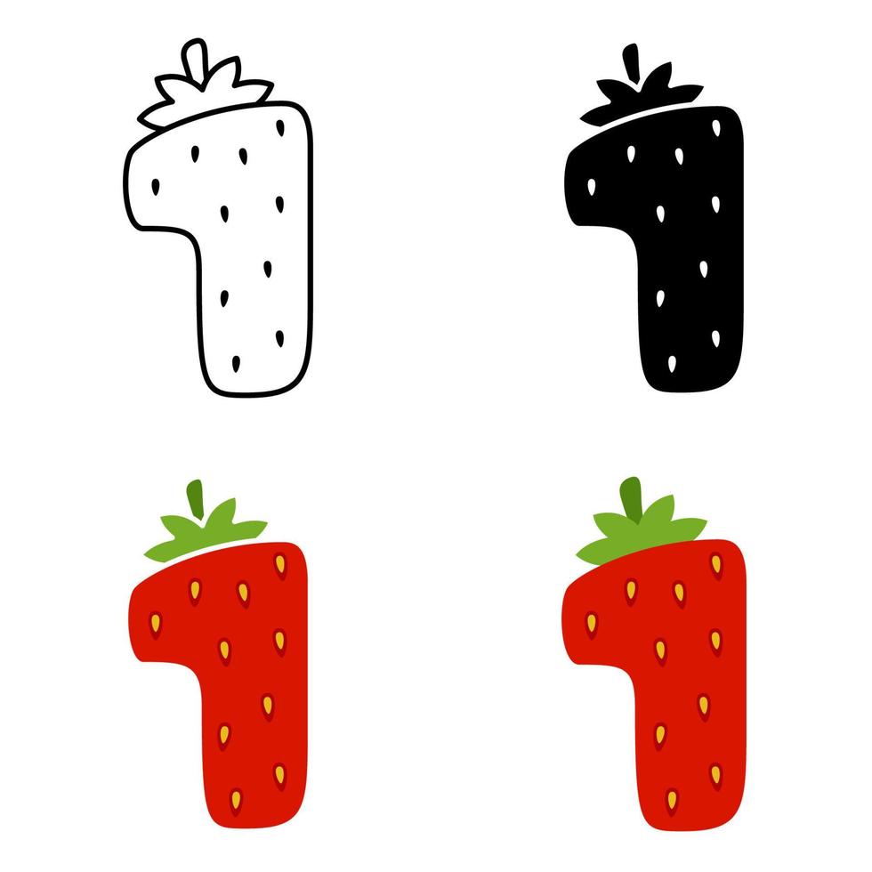 Number 1 in flat style isolated vector