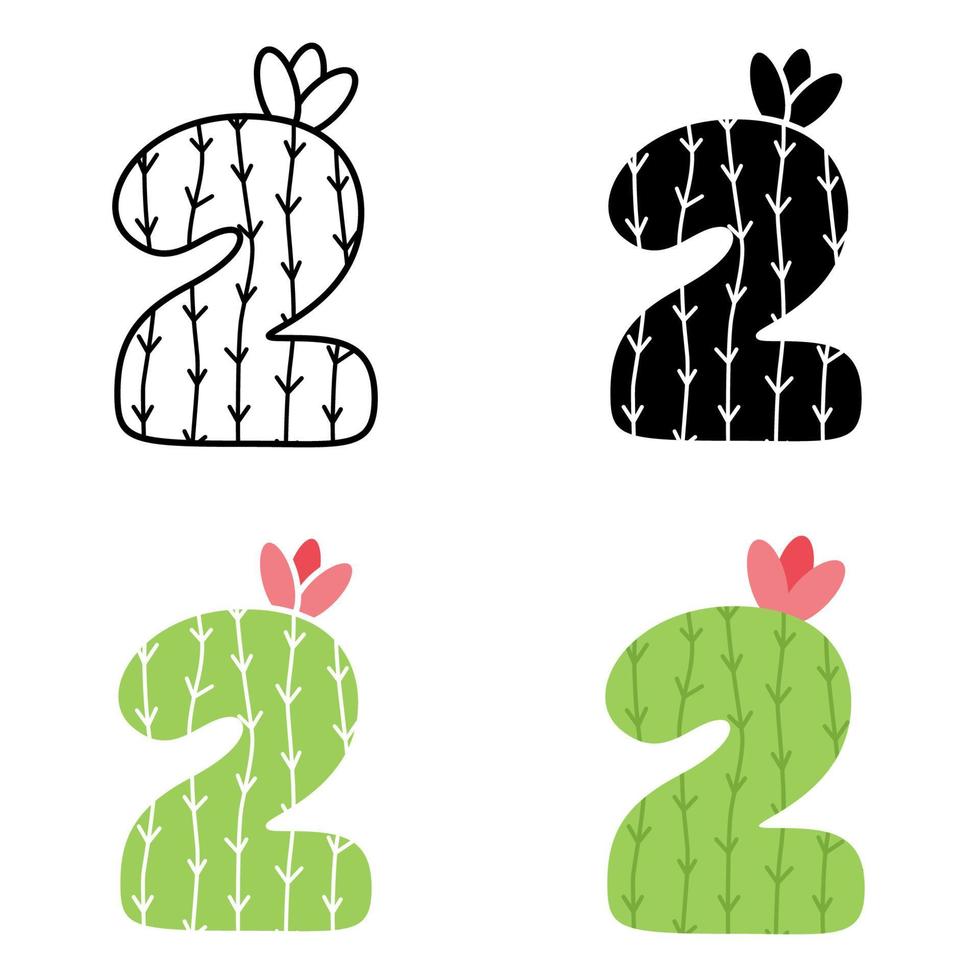 Number 2 in flat style isolated vector