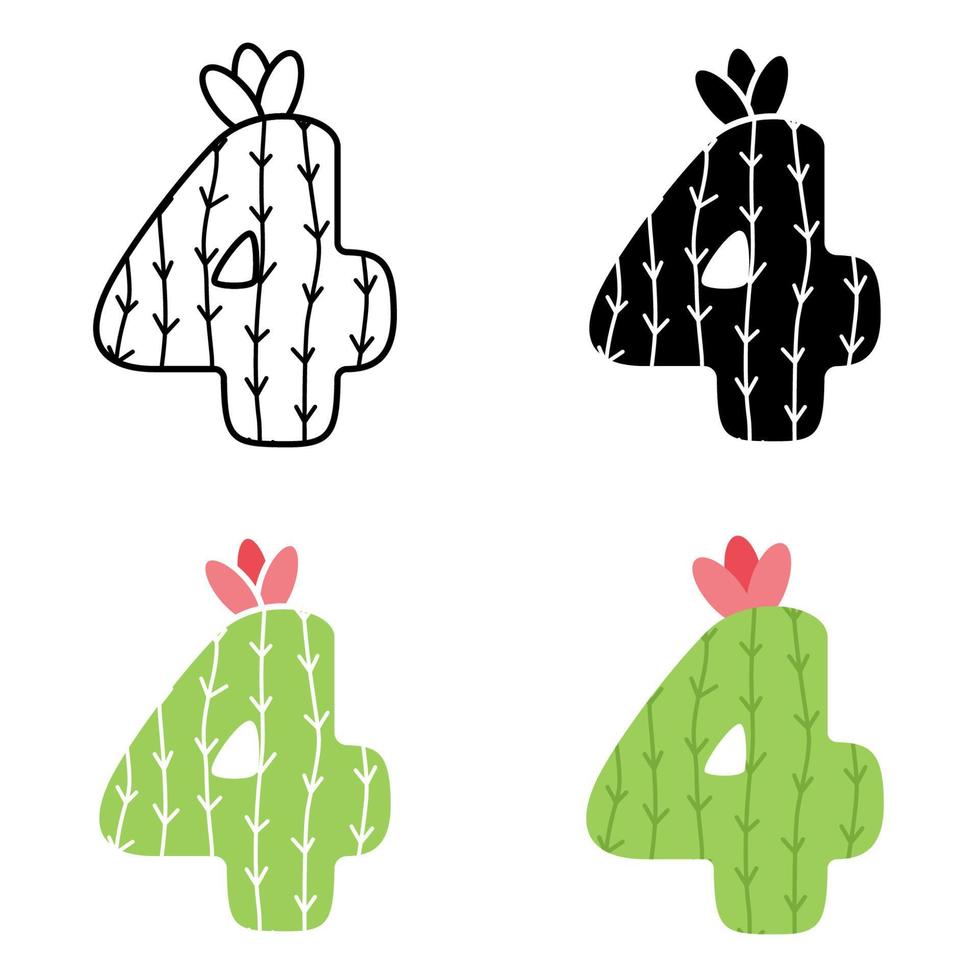 Number 4 in flat style isolated vector