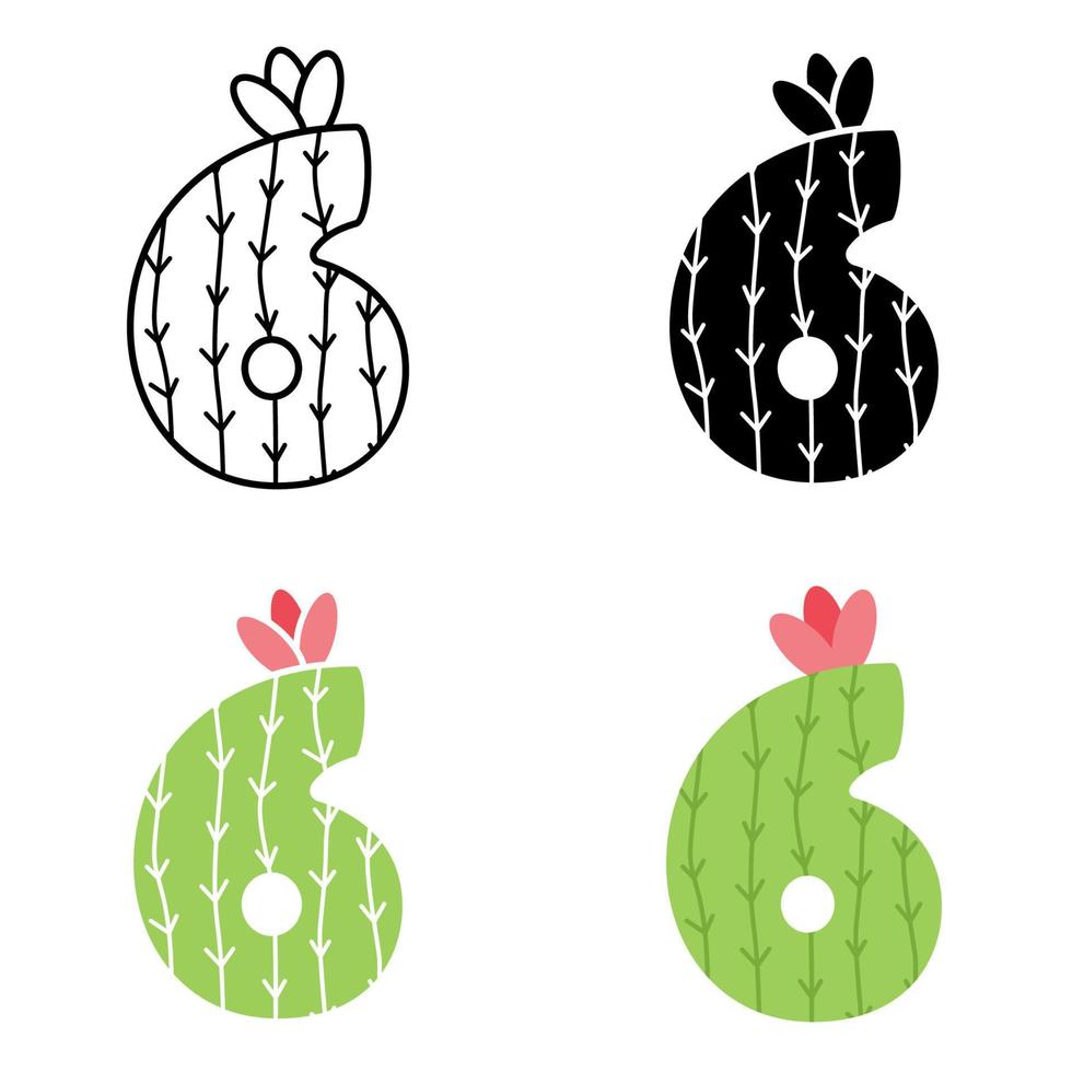 Number 6 in flat style isolated vector