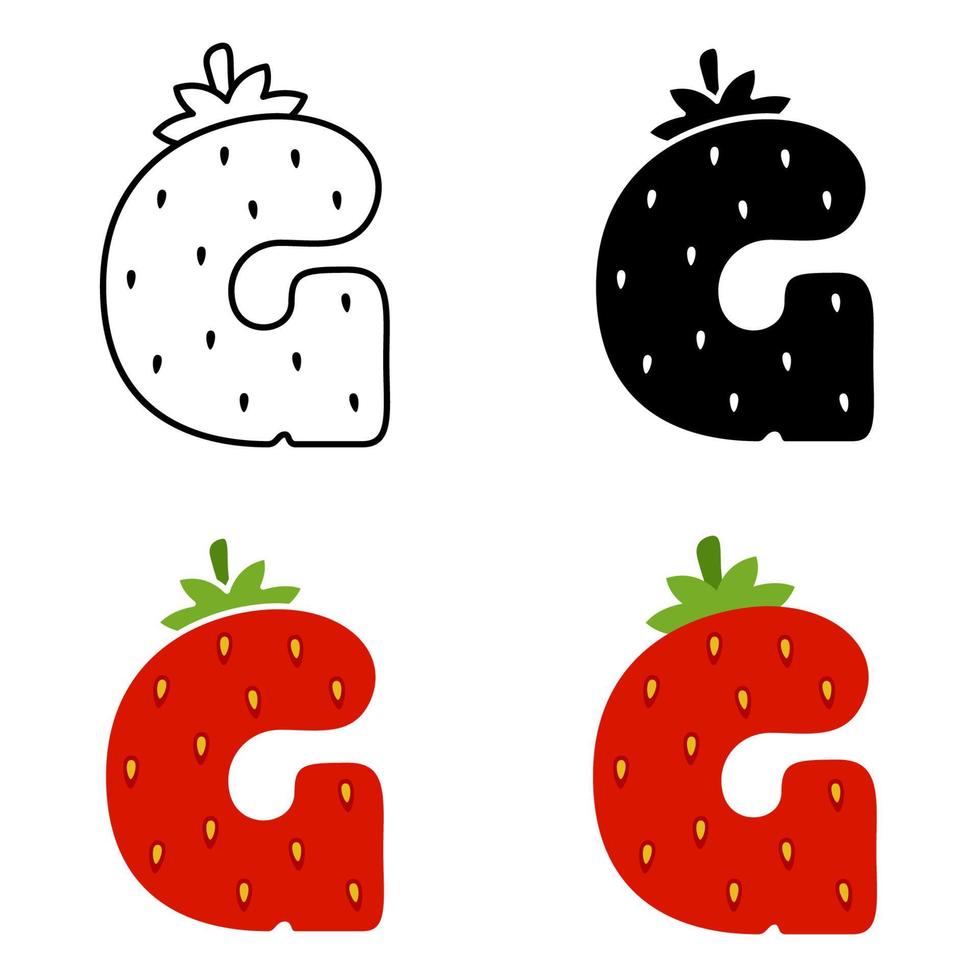 Alphabet G in flat style isolated vector