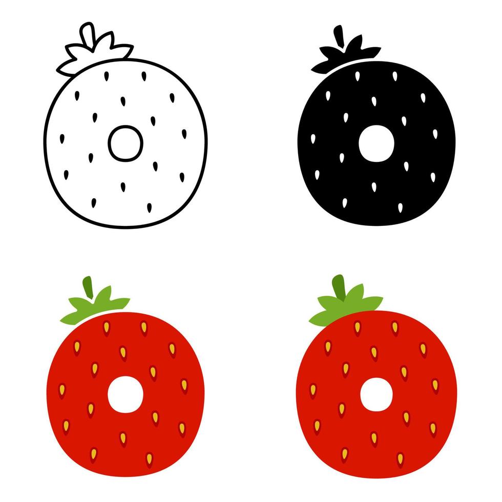 Alphabet O in flat style isolated vector