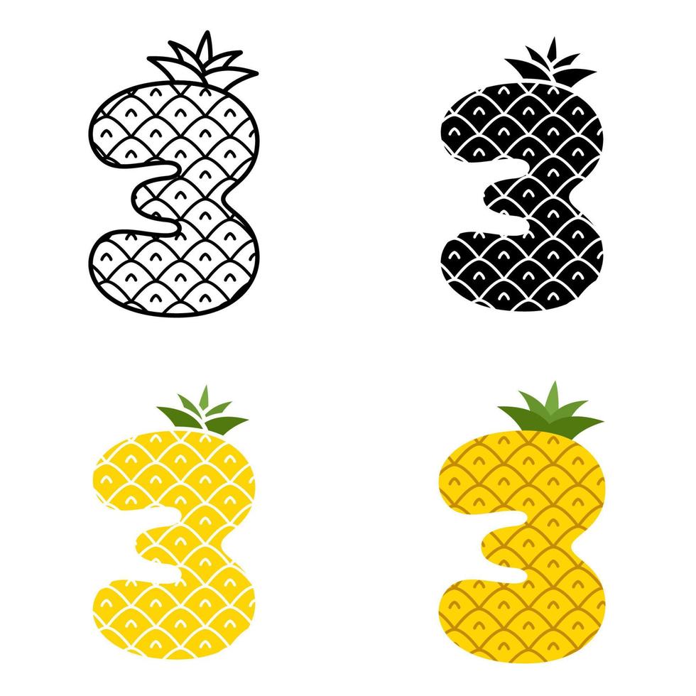 Number 3 in flat style isolated vector