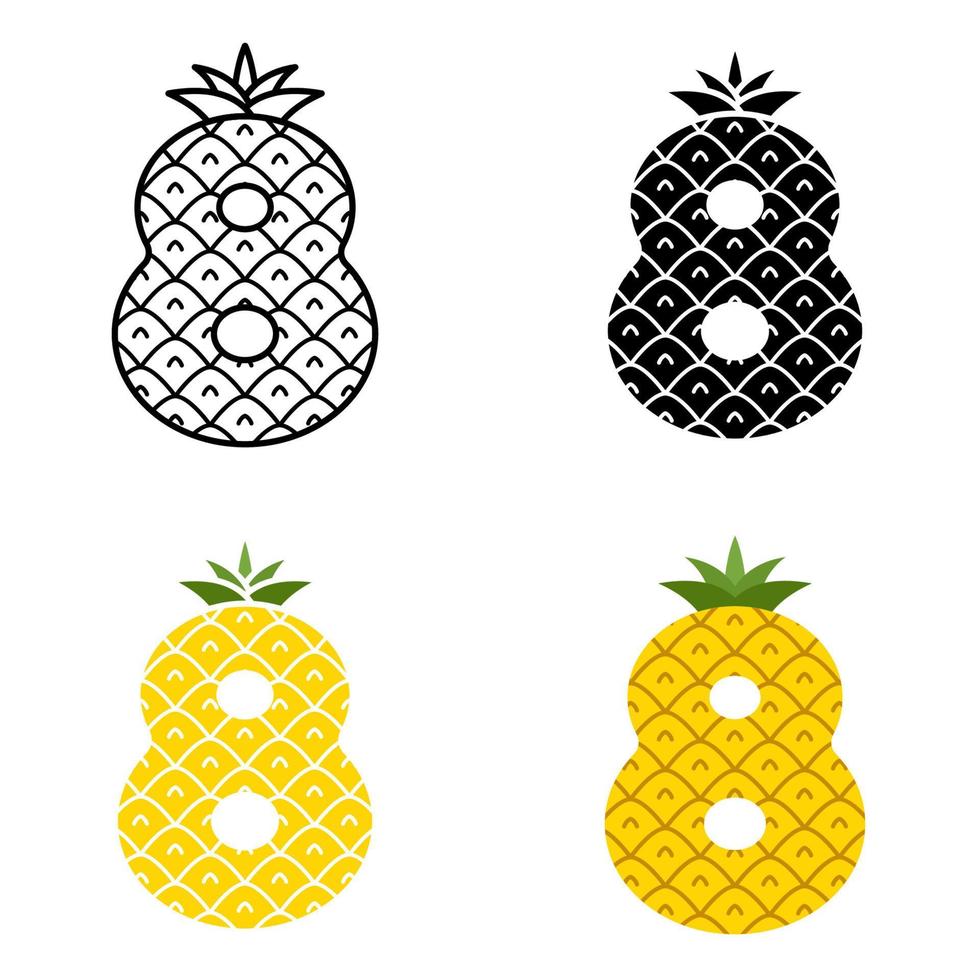 Number 8 in flat style isolated vector
