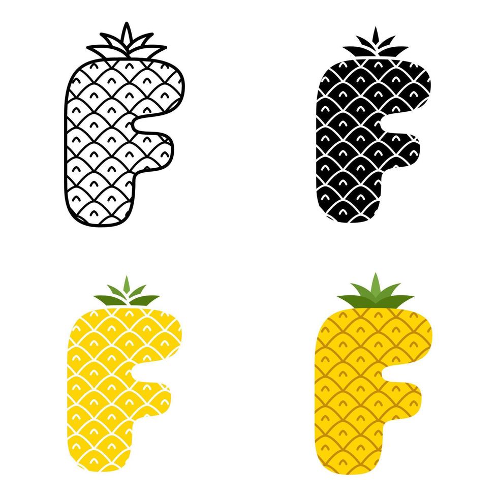 Alphabet F in flat style isolated vector