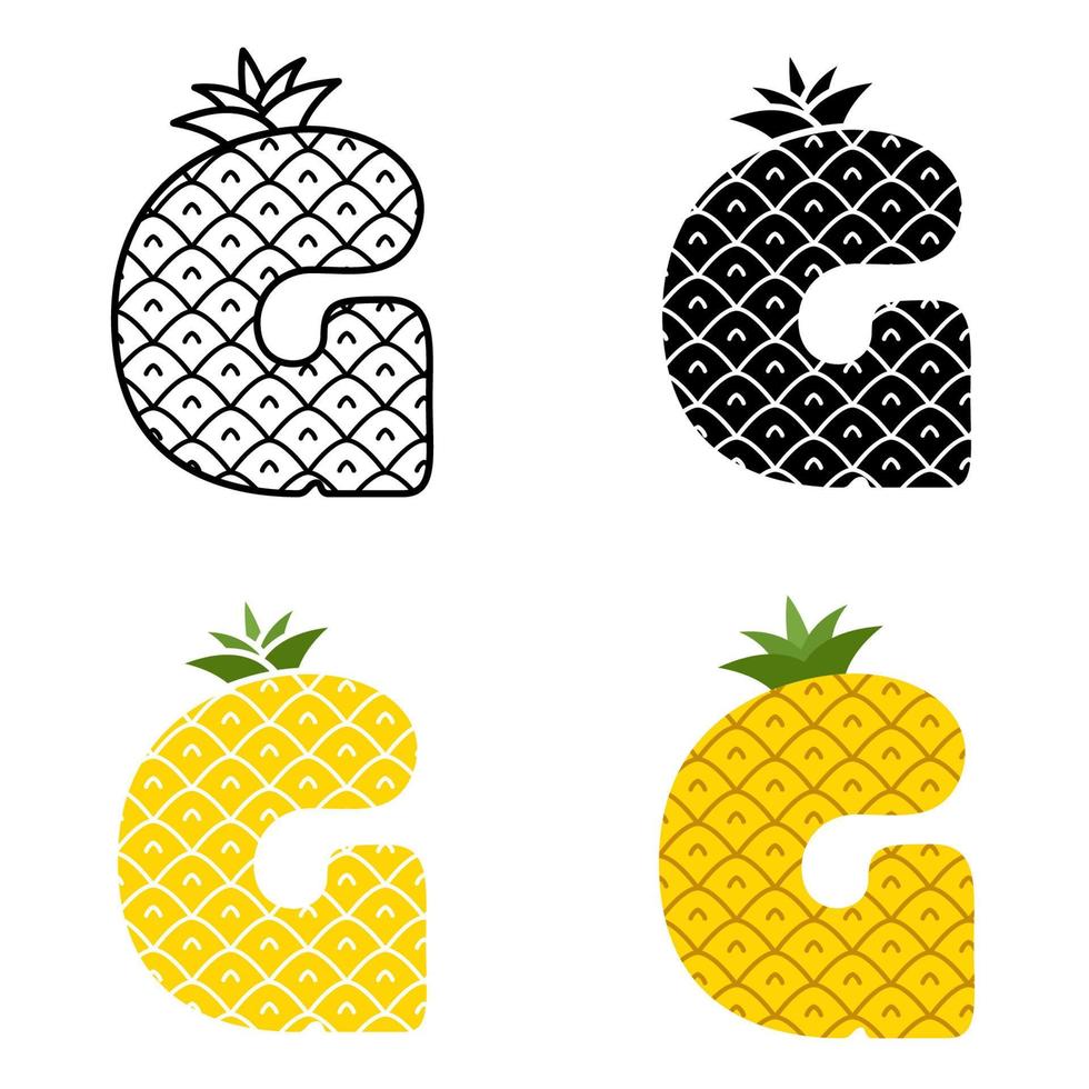 Alphabet G in flat style isolated vector