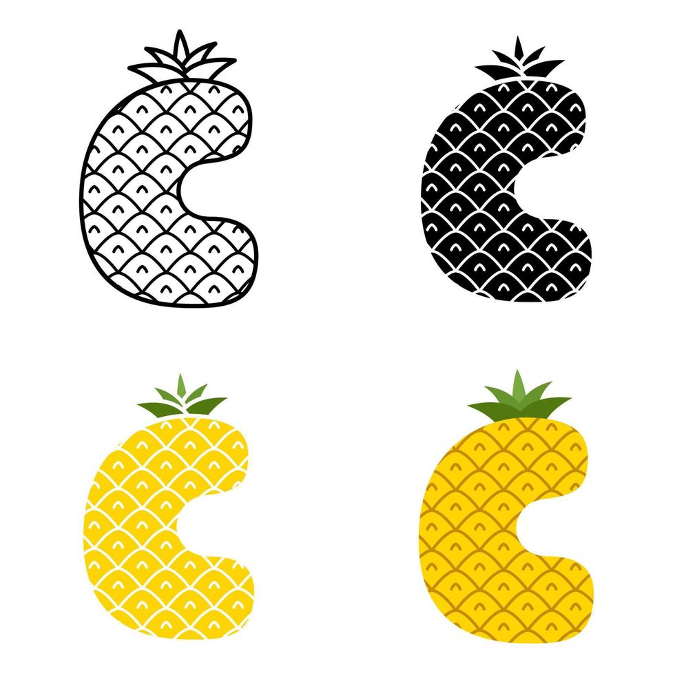 Alphabet C in flat style isolated vector