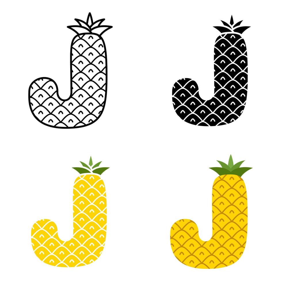 Alphabet J in flat style isolated vector