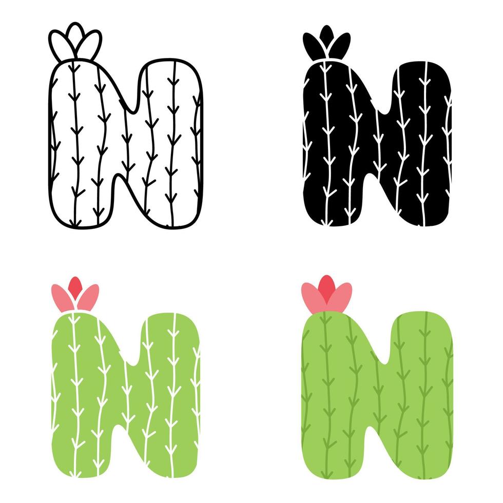 Alphabet N in flat style isolated vector