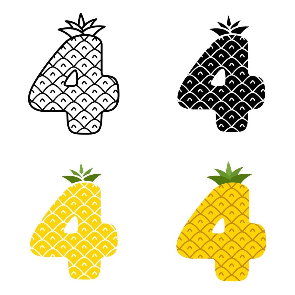 Number 4 in flat style isolated vector