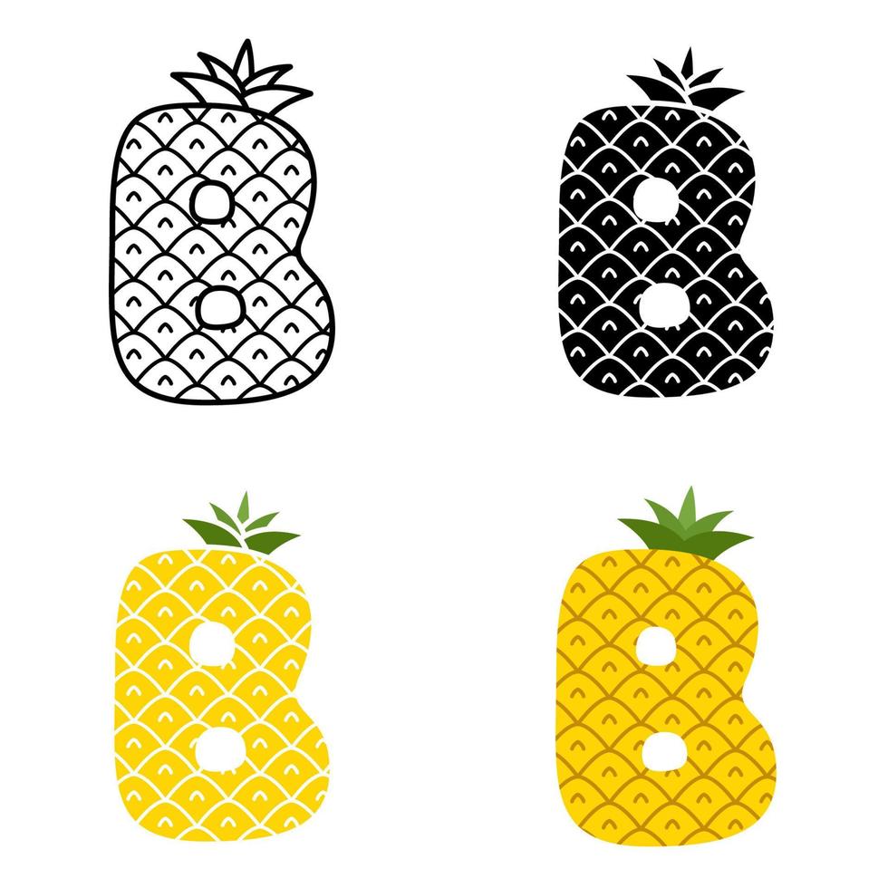 Alphabet B in flat style isolated vector