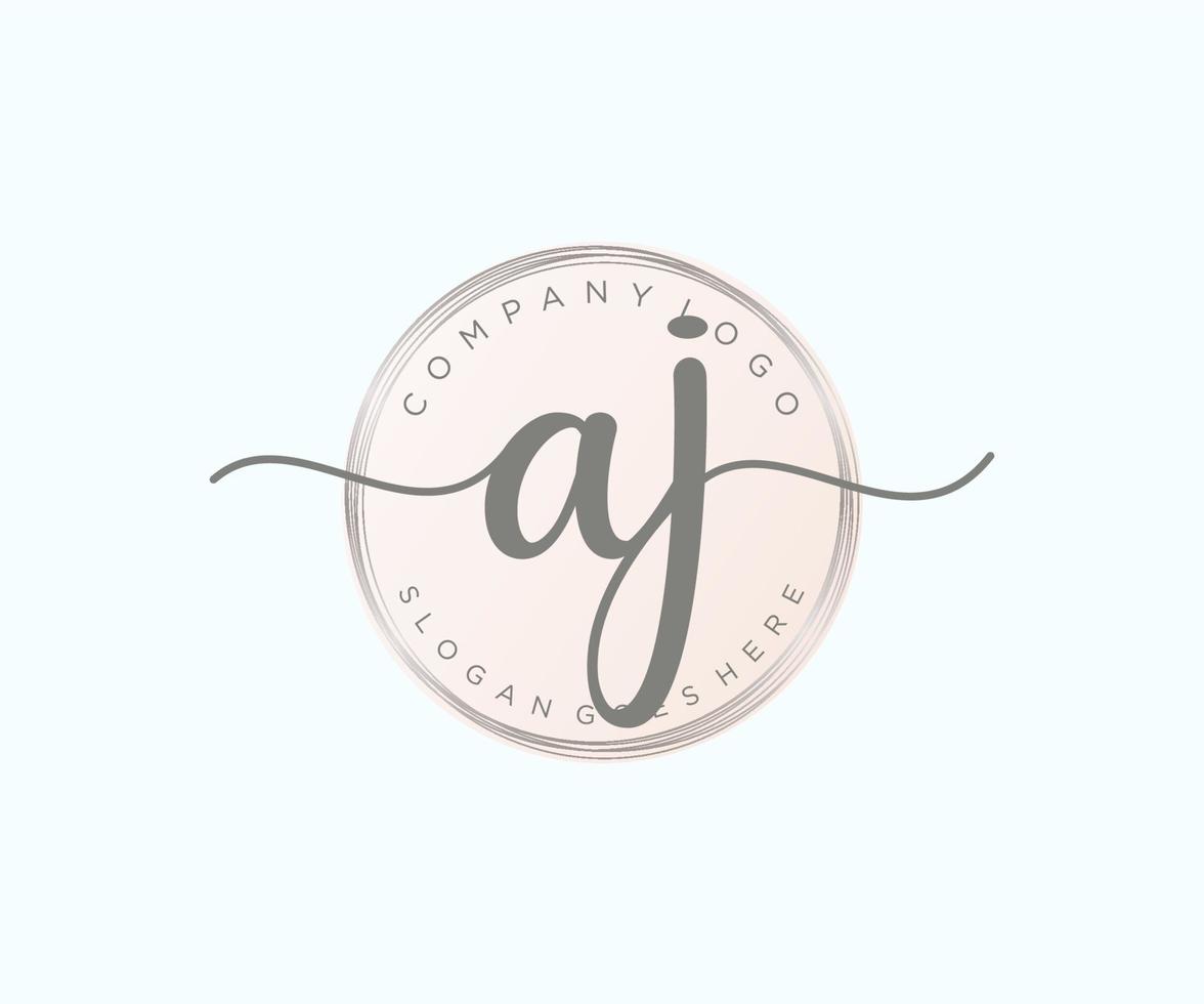 Initial AJ feminine logo. Usable for Nature, Salon, Spa, Cosmetic and Beauty Logos. Flat Vector Logo Design Template Element.