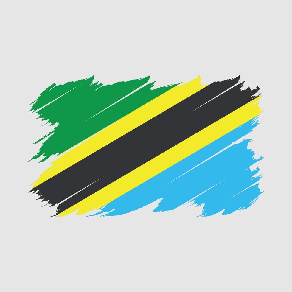 Tanzania Flag Brush Vector