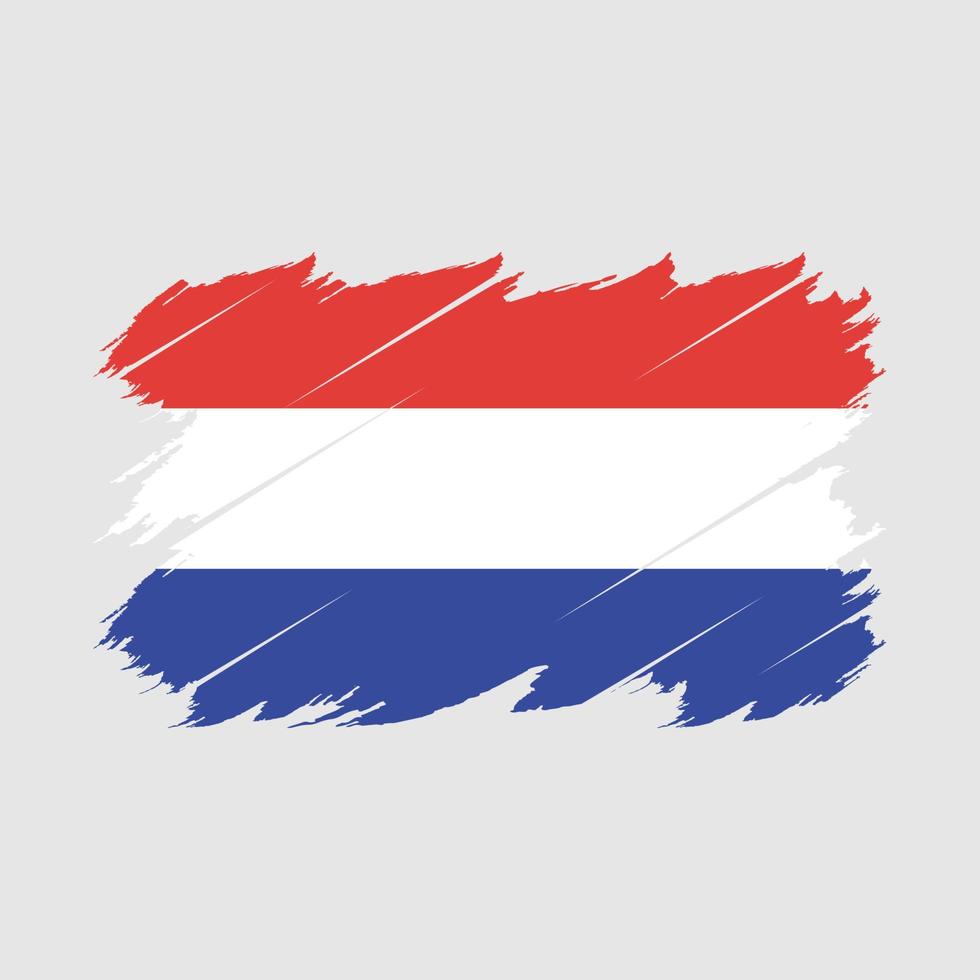 Netherlands Flag Brush Vector
