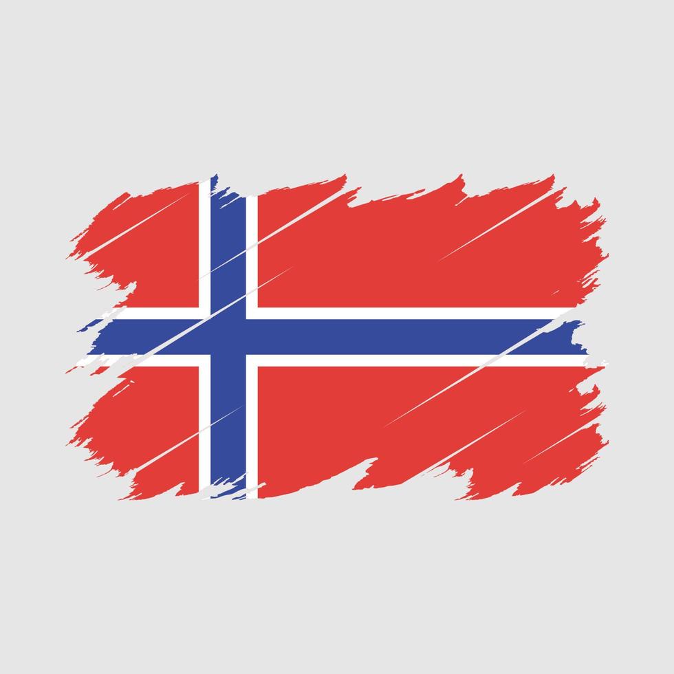 Norway Flag Brush Vector
