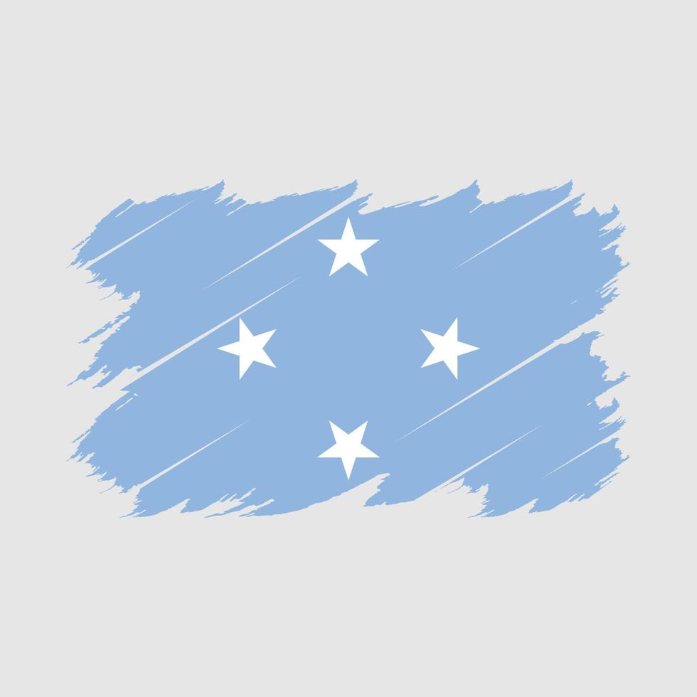 Micronesia Flag Brush Vector