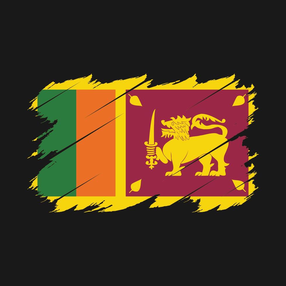 Sri Lanka Flag Brush Vector