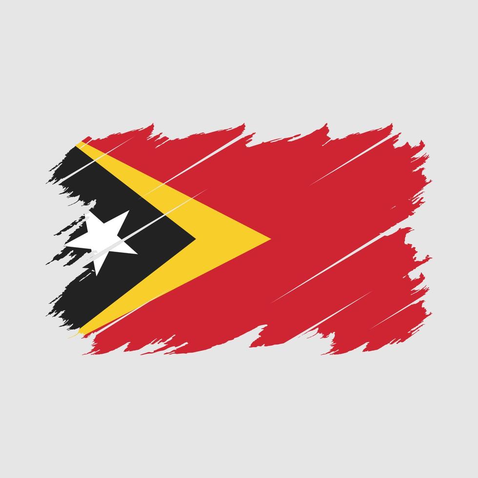 East Timor Flag Brush Vector