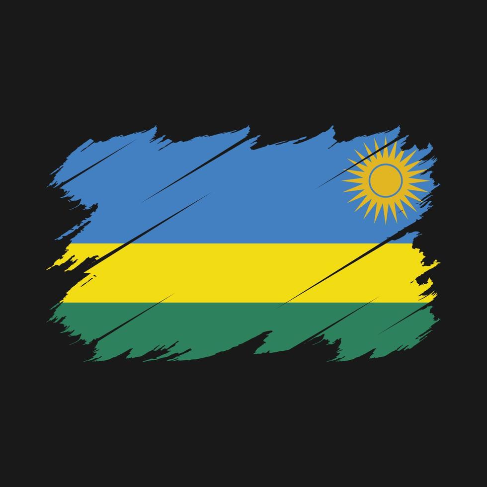 Rwanda Flag Brush Vector