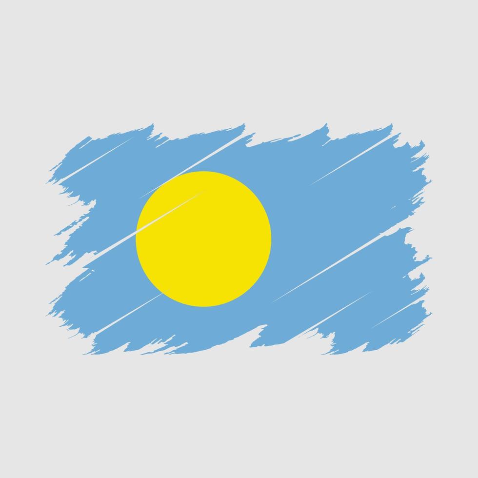 Palau Flag Brush Vector
