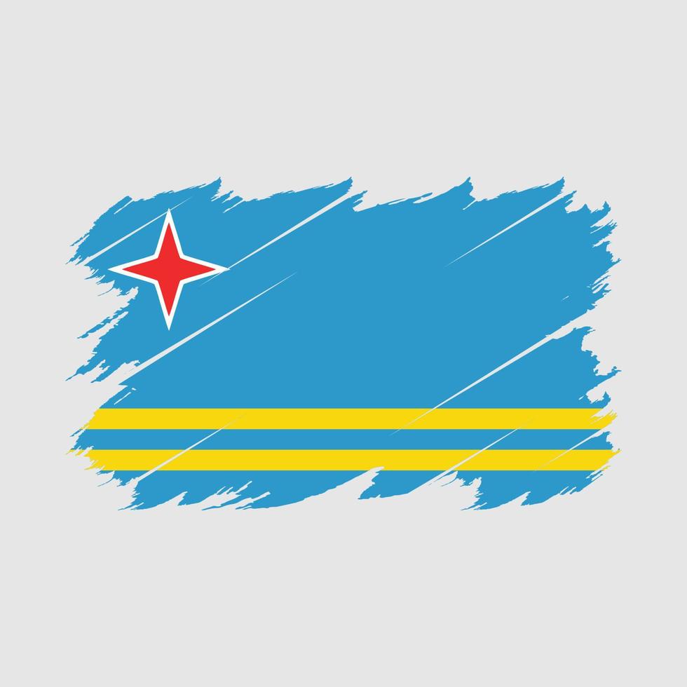 Aruba Flag Brush Vector