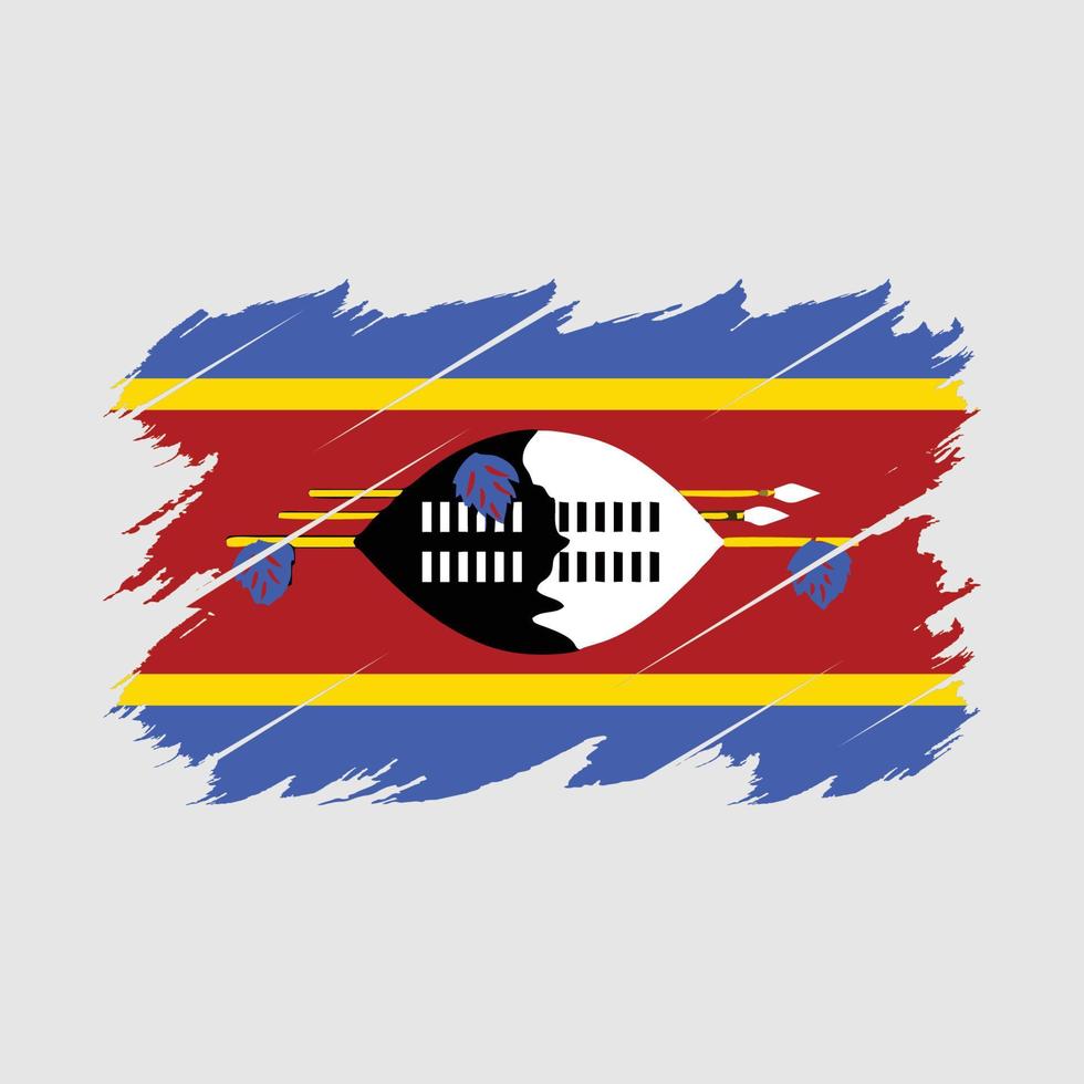 Swaziland Flag Brush Vector