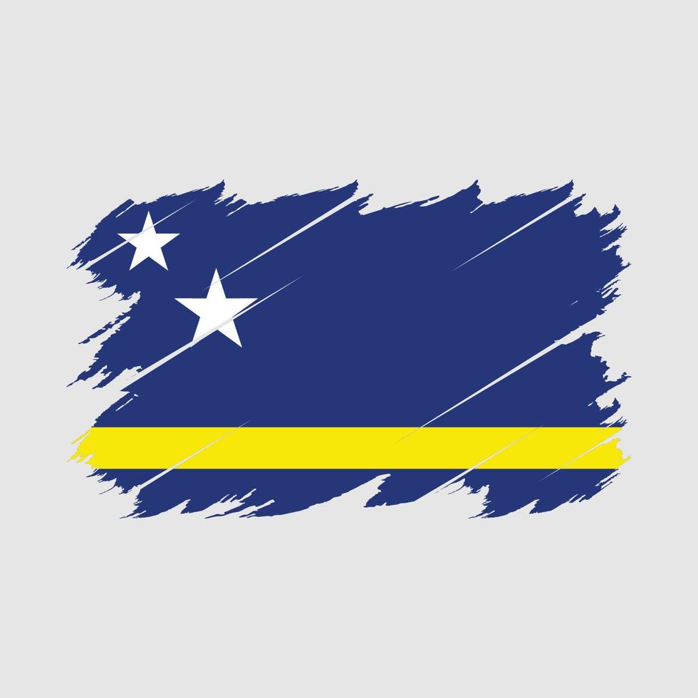 Curacao Flag Brush Vector