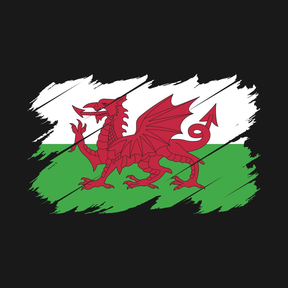 Wales Flag Brush Vector