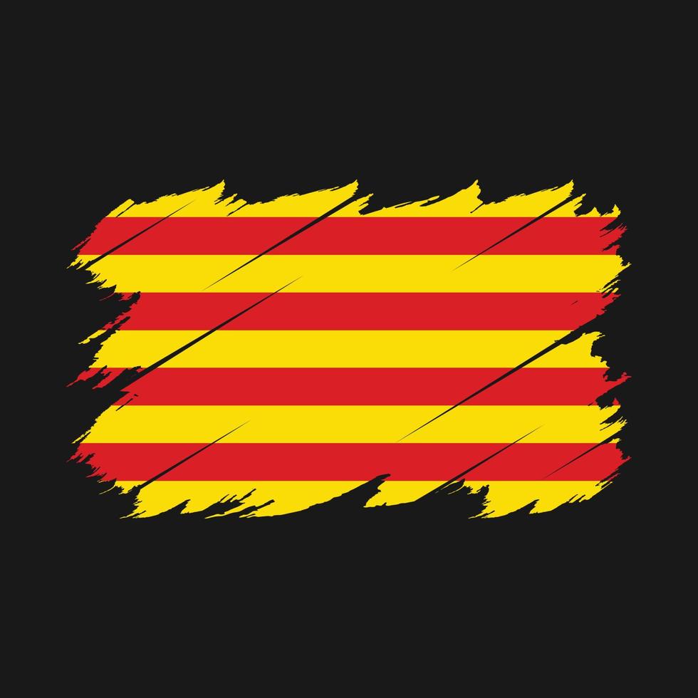 Catalonia Flag Brush Vector