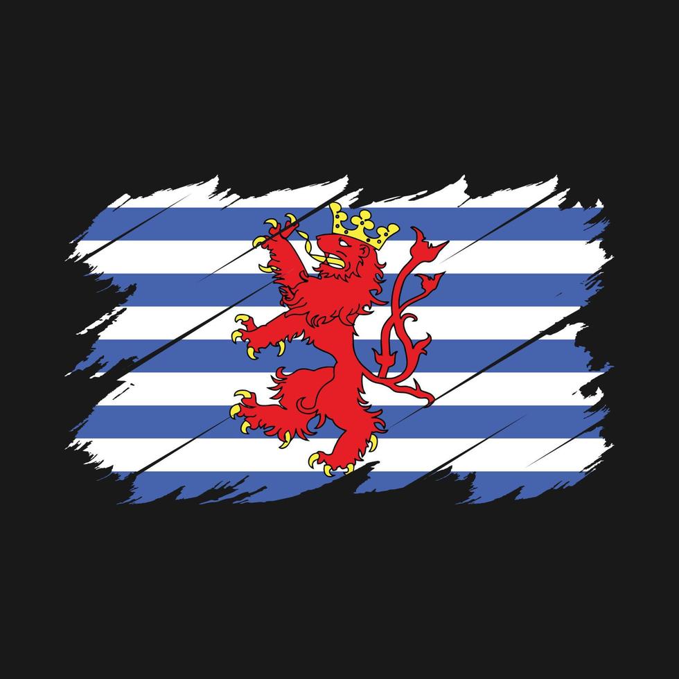 vector de pincel de bandera de luxemburgo