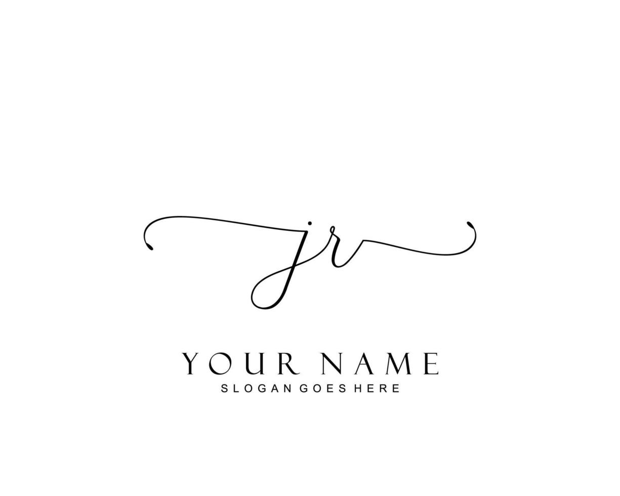 Initial JR beauty monogram and elegant logo design, handwriting logo of initial signature, wedding, fashion, floral and botanical with creative template. vector