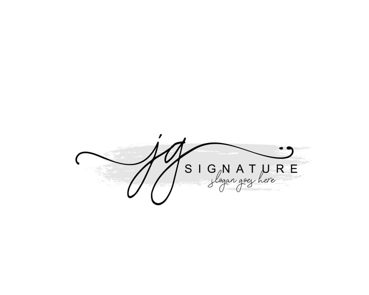 Initial JG beauty monogram and elegant logo design, handwriting logo of initial signature, wedding, fashion, floral and botanical with creative template. vector
