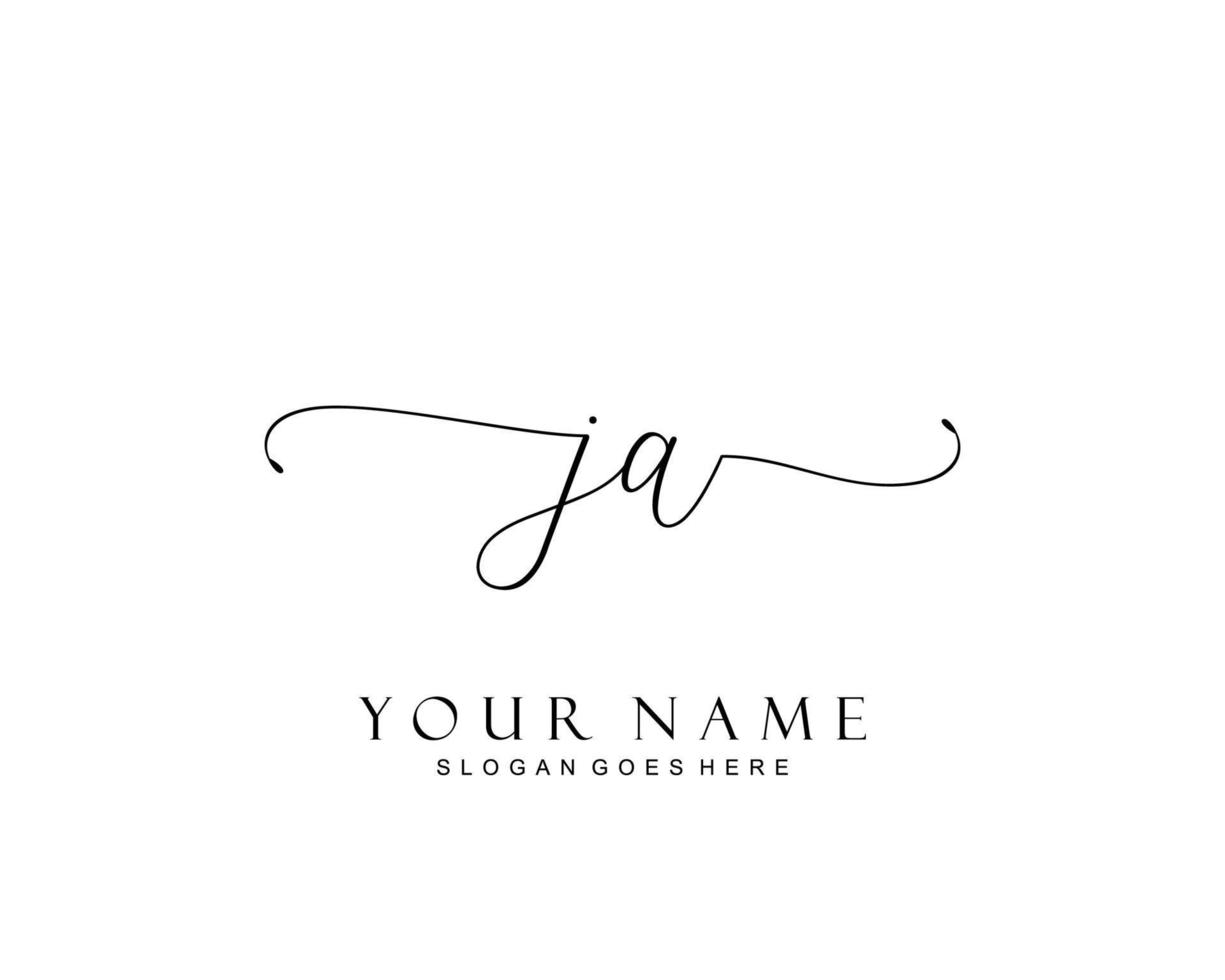 Initial JA beauty monogram and elegant logo design, handwriting logo of initial signature, wedding, fashion, floral and botanical with creative template. vector